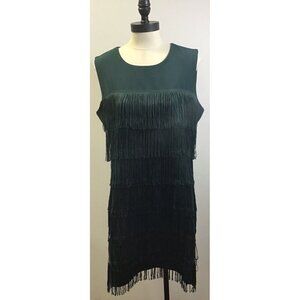 Sexy Green Fringed Reserved Womans Dress Size 10 US UK 14 🥰